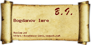Bogdanov Imre névjegykártya