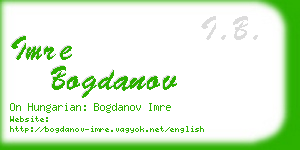 imre bogdanov business card